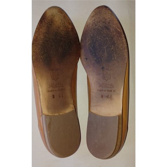 Nickels Made in Italy Tan Leather Loafers Women's 9AA Tassels Embellished Design - Picture 9 of 10